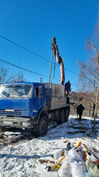 Копка колодца машиной под кольца
